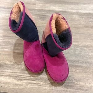 UGG Pink and Navy Winter Boots